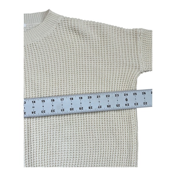 EMERSON FRY Daily Sweater in Ivory Waffle Knit Oversized Organic Cotton, Size S - Picture 7 of 7